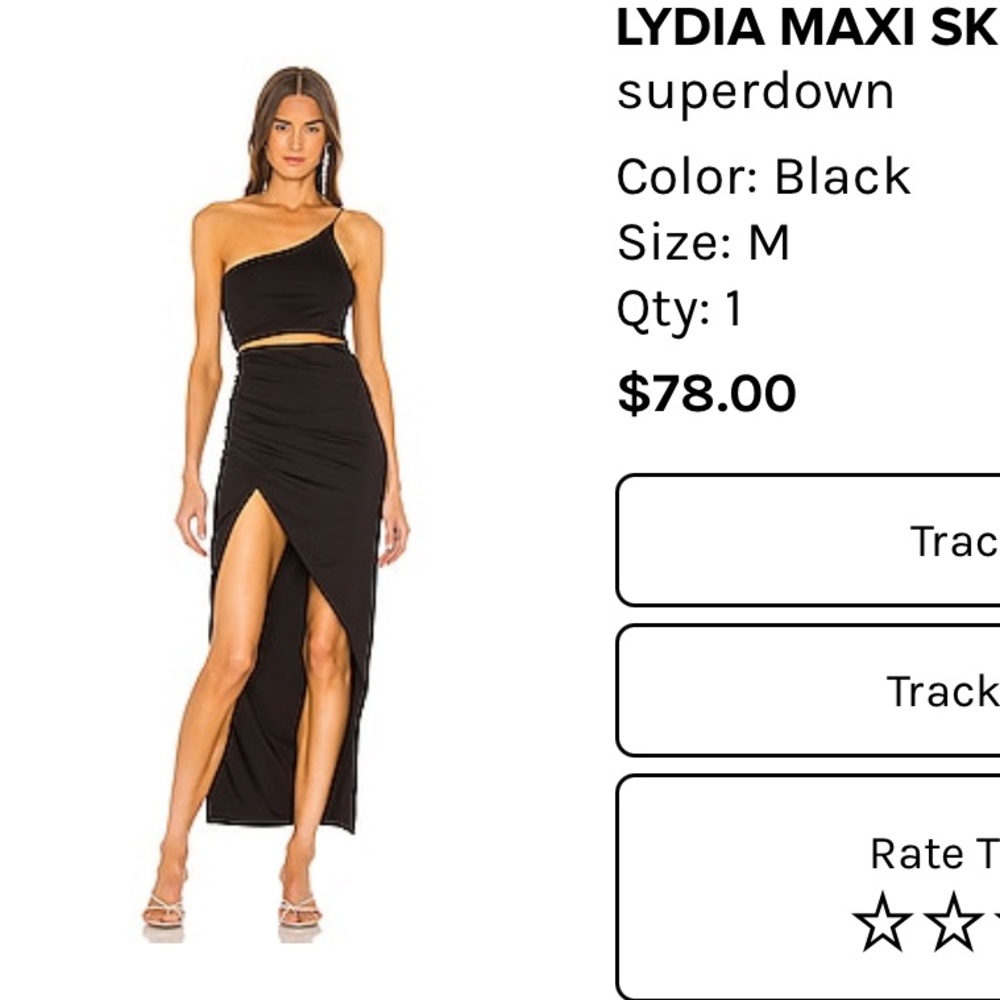 Black maxi skirt set with slit